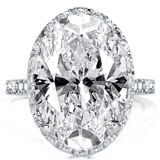 Italo Halo Ring Oval Engagement Ring Promise Ring