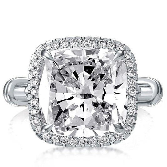 Italo Cushion Cut Engagement Ring Halo Engagement Ring