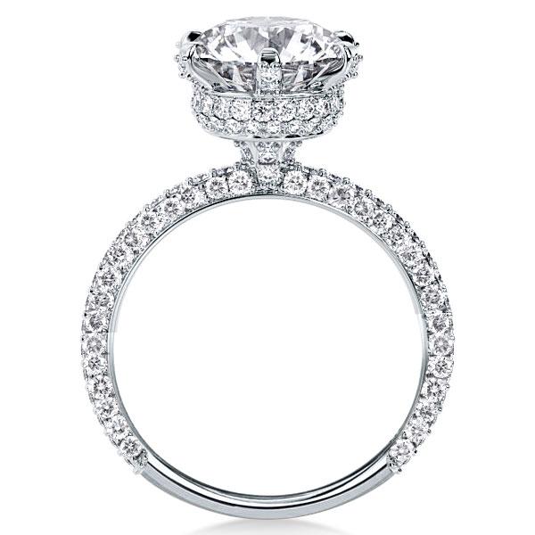 Six-prong Hidden Halo Created White Sapphire Engagement Ring