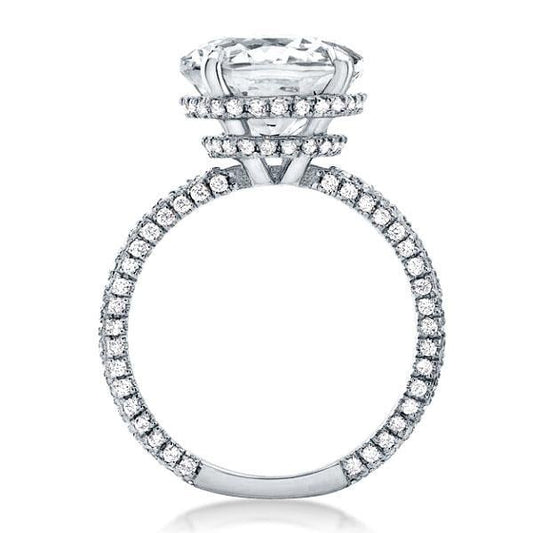 Double Hidden Halo Cushion Engagement Ring