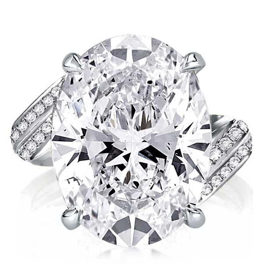 Twist Shank Oval Engagement Ring(15.35 CT.TW)