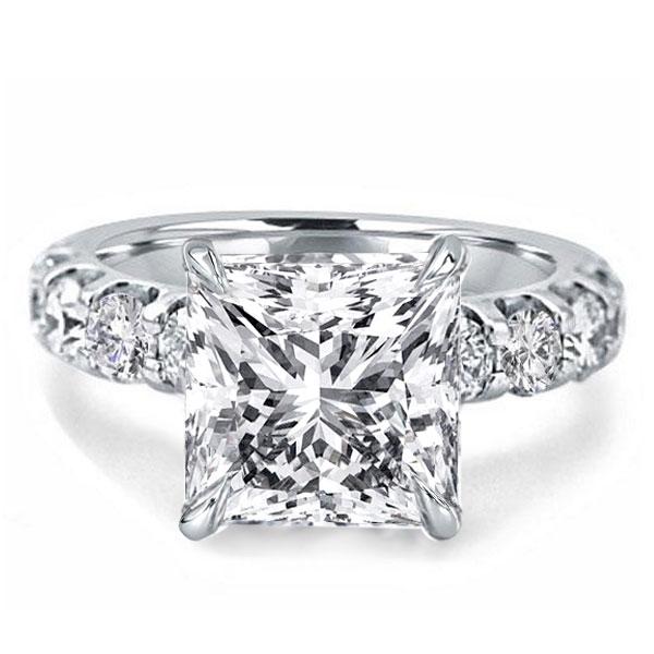Princess Created White Sapphire Engagement Ring(4.65 CT. TW.)