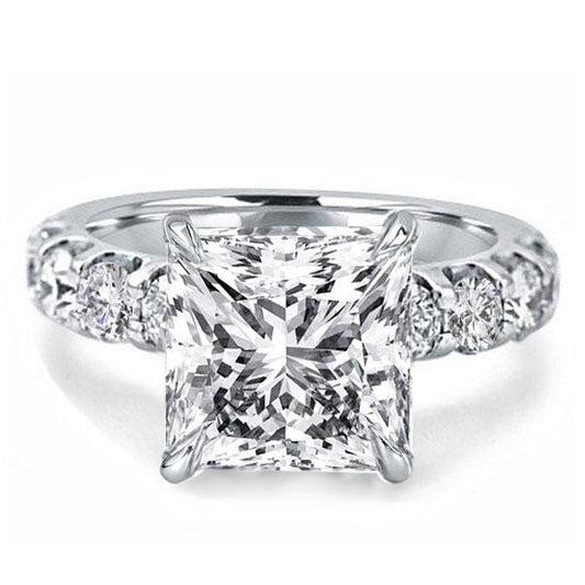 Princess Created White Sapphire Engagement Ring(4.65 CT. TW.)