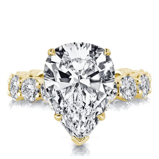 Golden Pear Eternity Created White Sapphire Engagement Ring