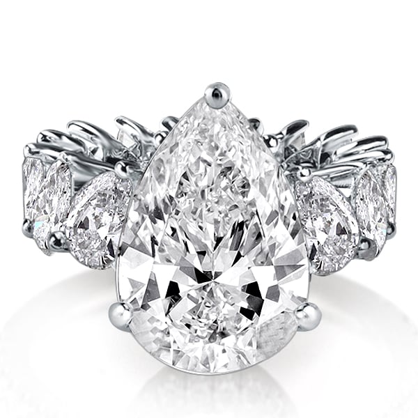 Italo Pear Cut Engagement Ring Unique Engagement Ring With Eternity Shank
