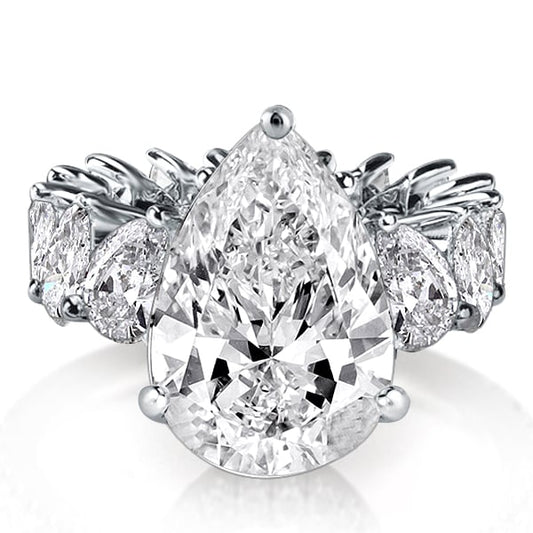 Italo Pear Cut Engagement Ring Unique Engagement Ring With Eternity Shank