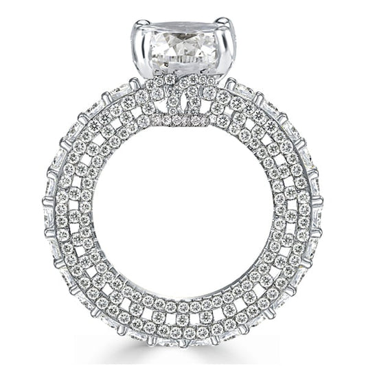Eternity Cushion Cut Engagement Ring
