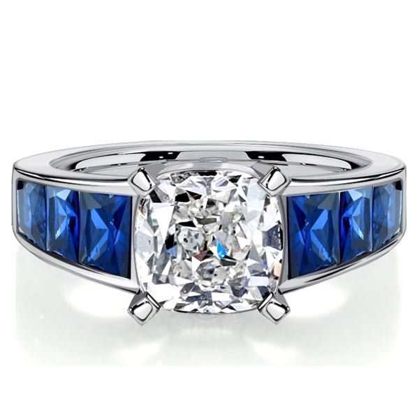 Italo Cushion Cut Blue Sapphire Rings Fashion Rings For Women