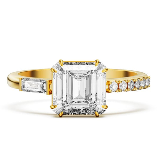 Italo 2 Carat Asscher Cut Created White Sapphire Engagement Ring