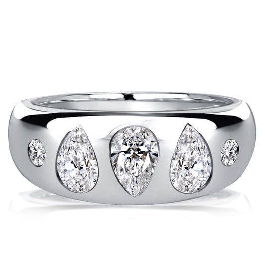 Italo Pear Cut White Sapphire Cocktail Rings Wedding Rings