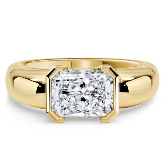 Italo East West Radiant Cut Engagement Rings Promise Ring
