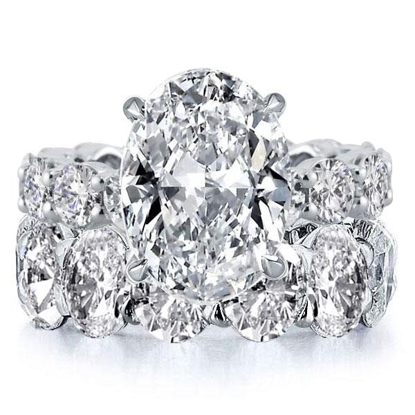 Italo Oval Eternity Created White Sapphire Bridal Set