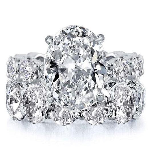 Italo Oval Eternity Created White Sapphire Bridal Set