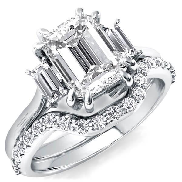 Italo Solitaire Three Stone Bridal Set (4.88 CT. TW.)