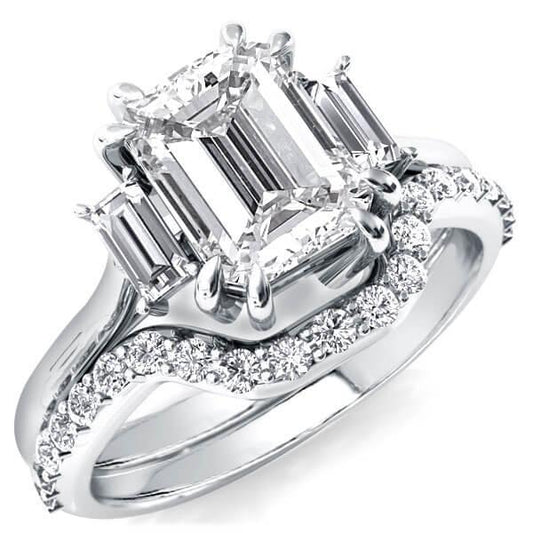 Italo Solitaire Three Stone Bridal Set (4.88 CT. TW.)