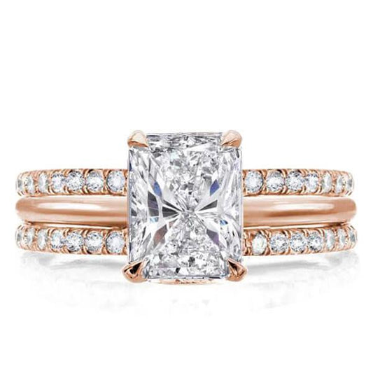 Italo Classic Radiant Created White Sapphire 3PC Wedding Set