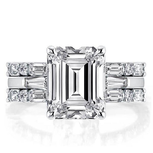 Italo Classic Solitaire Created White Sapphire 3PC Wedding Set