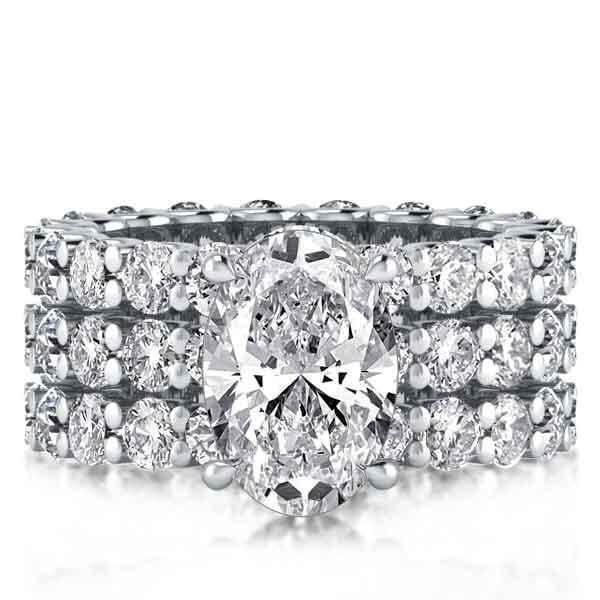 Italo Classic Eternity Created White Sapphire 3PC Wedding Set
