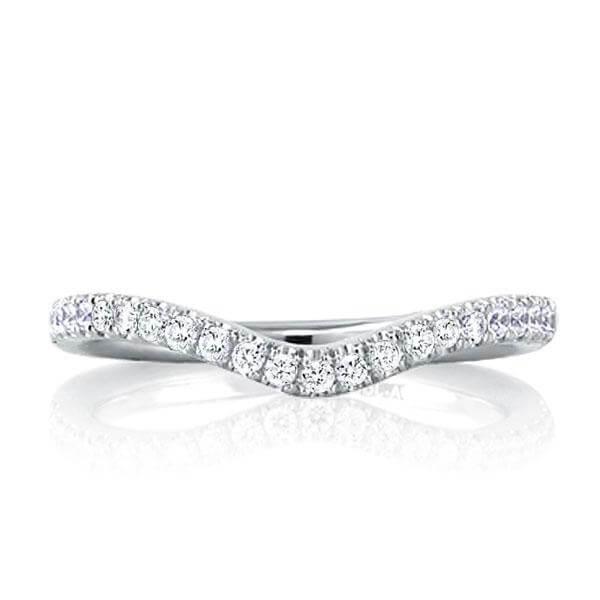 Italo Chevron Wedding Band For Women Stacking Ring Affordable