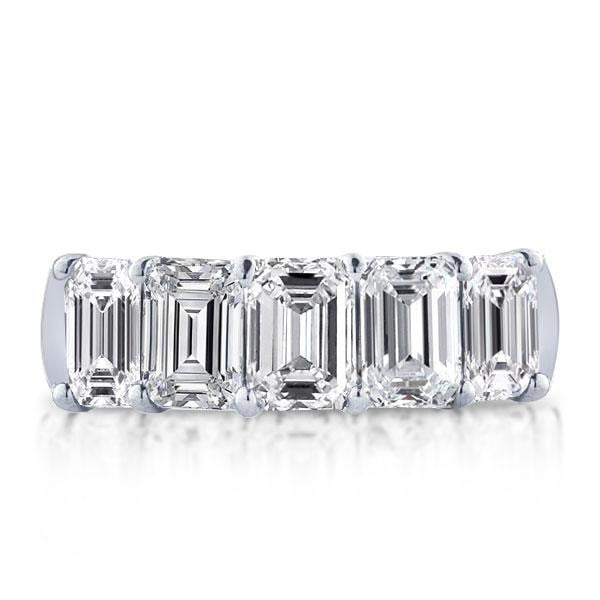 Italo Half Eternity Emerald Created White Sapphire Wedding Band