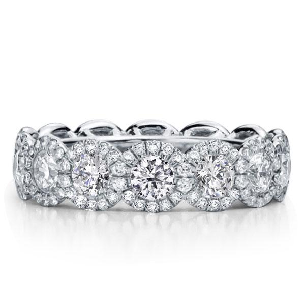 Italo Halo Eternity Created White Sapphire Wedding Band