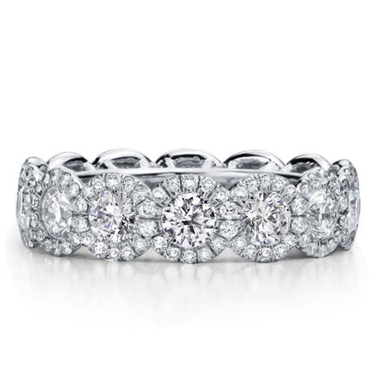 Italo Halo Eternity Created White Sapphire Wedding Band