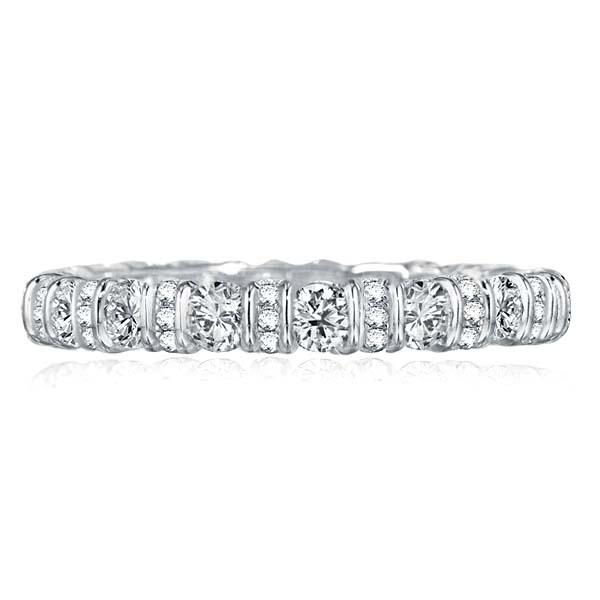 Italo Bar Setting Etertnity Created White Sapphire Wedding Band