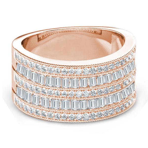 Rose Gold Art Deco Wedding Band (4.22 CT. TW.)