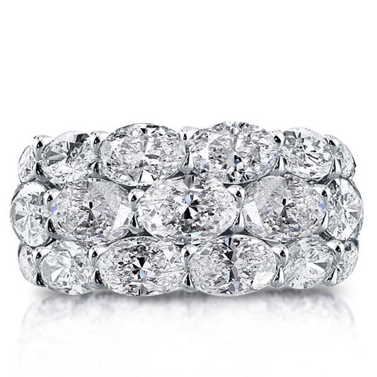 Triple Row Oval Eternity Wedding Band