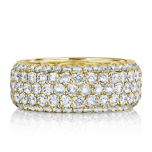 Golden Micro Pave Five Row Eternity Wedding Band(2.75 CT. TW.)