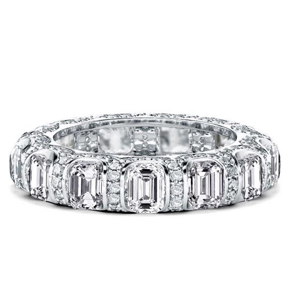 Italo Eternity Emerald Created White Sapphire Wedding Band