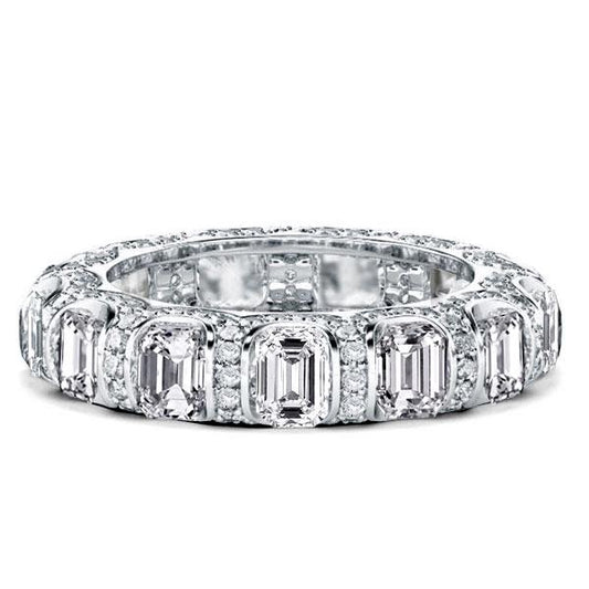 Italo Eternity Emerald Created White Sapphire Wedding Band