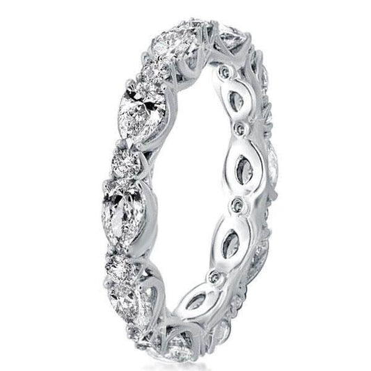 Italo Eternity Pear Created White Sapphire Wedding Band