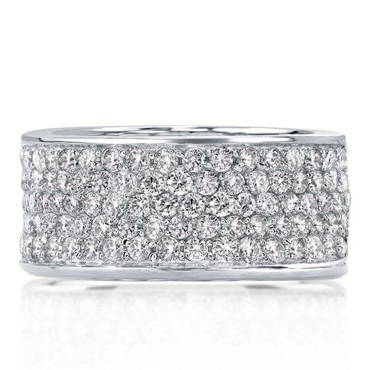 Italo Micro Pave Half Eternity Wedding Band For Women