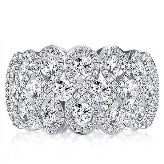Italo Unique Anniversary Ring Sterling Silver Wedding Band For Her