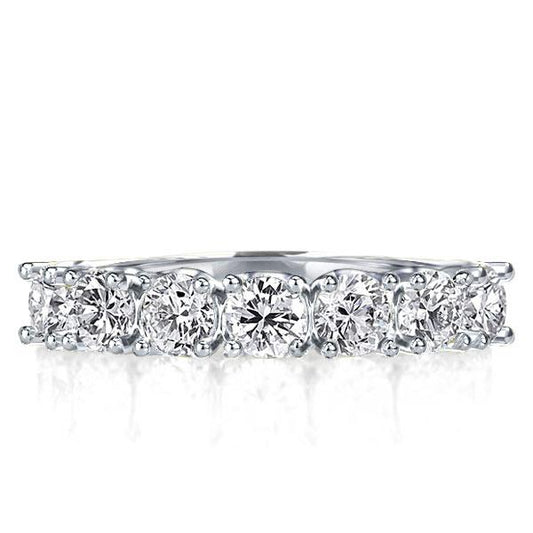 Italo Half Eternity Created White Sapphire Wedding Band