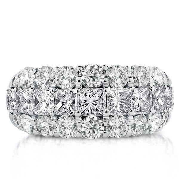 Italo Triple Row Eternity Created White Sapphire Wedding Band