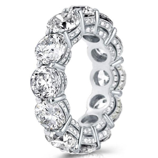 Unique Round Cut Eternity Wedding Band For Women