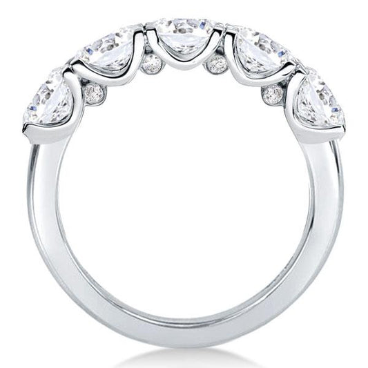 Five Stone East West Half Eterntiy Oval Wedding Band (3.15 CT. TW.)