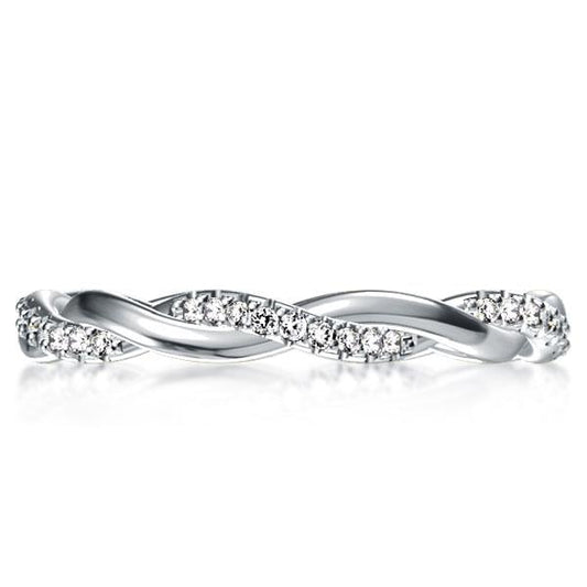 Italo Twist Created White Sapphire Wedding Band Infinity Ring