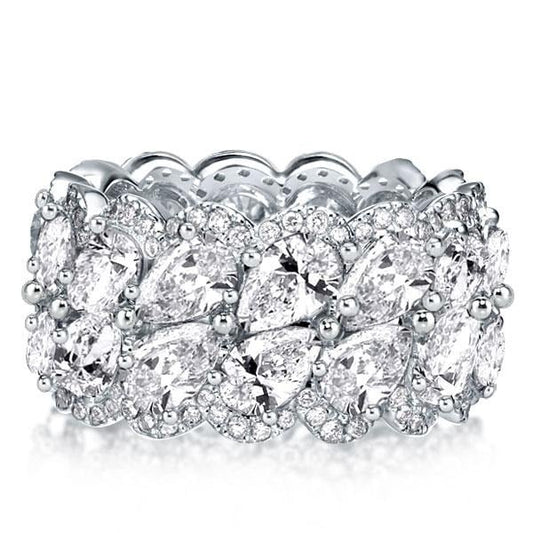 Italo Wide Band Ring For Ladies Eternity Band Silver Cocktail Rings For Women