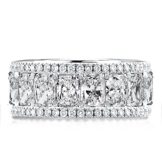 Triple Row Cushion Cut Wedding Band