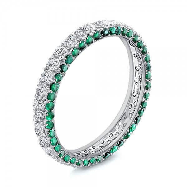 Italo Micro Pave Band Ring Eternity Wedding Band For Women