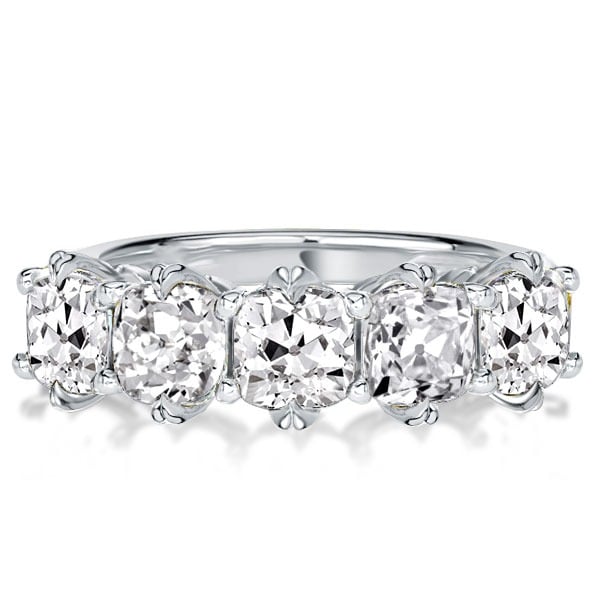 Five Stone Cushion Cut Wedding Band