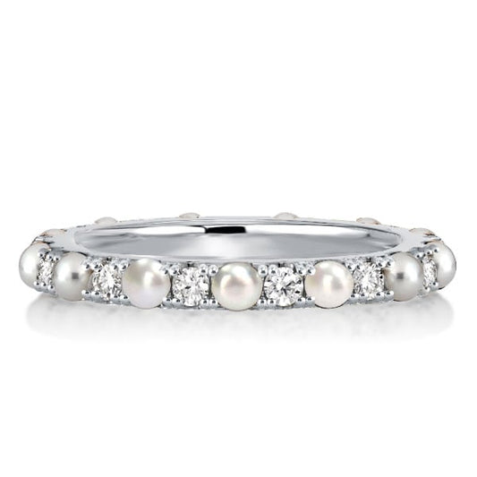 Italo Eternity Pearl Wedding Band For Women