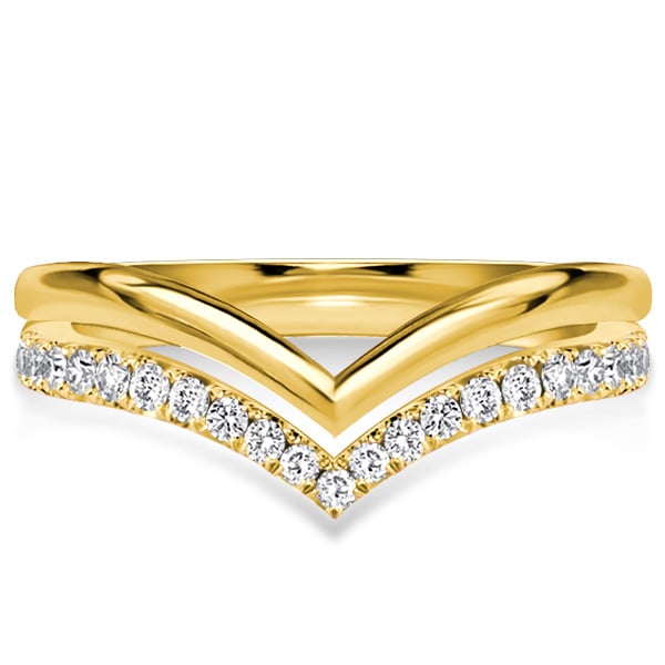 Italo White Sapphire Chevron Wedding Band Chevron Ring Classic