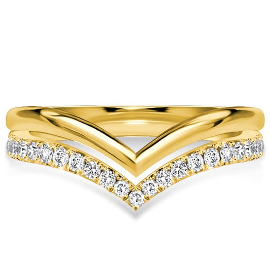 Italo White Sapphire Chevron Wedding Band Chevron Ring Classic
