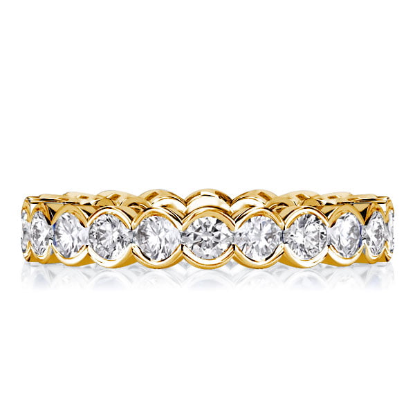 Italo Bezel Setting Round Cut Eternity Wedding Band For Women