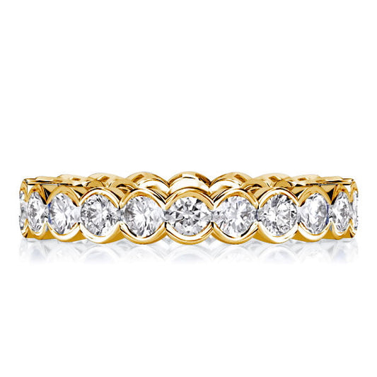 Italo Bezel Setting Round Cut Eternity Wedding Band For Women