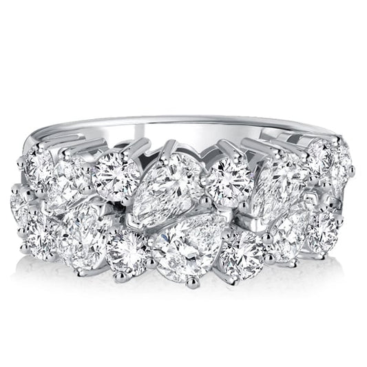 Italo Round & Pear Shaped Half Eternity Band Anniversary